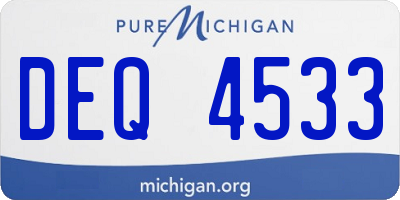 MI license plate DEQ4533