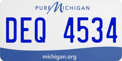 MI license plate DEQ4534