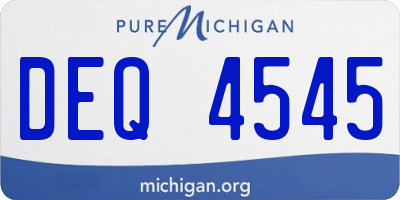 MI license plate DEQ4545
