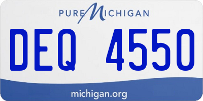 MI license plate DEQ4550