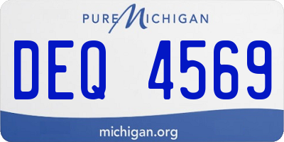 MI license plate DEQ4569
