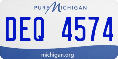 MI license plate DEQ4574