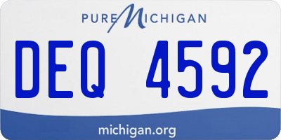 MI license plate DEQ4592