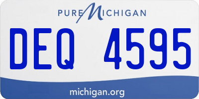 MI license plate DEQ4595