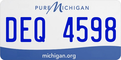 MI license plate DEQ4598