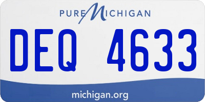 MI license plate DEQ4633