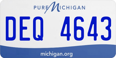 MI license plate DEQ4643