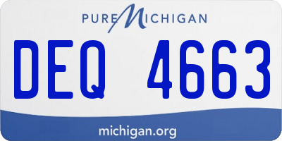 MI license plate DEQ4663