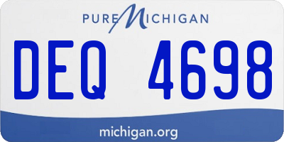 MI license plate DEQ4698