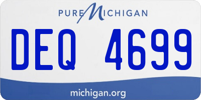 MI license plate DEQ4699