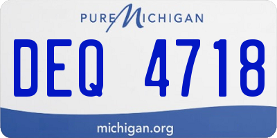MI license plate DEQ4718