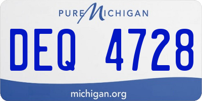 MI license plate DEQ4728