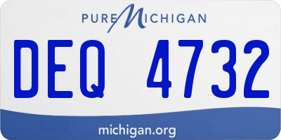 MI license plate DEQ4732
