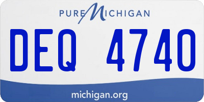 MI license plate DEQ4740