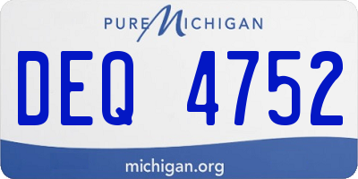 MI license plate DEQ4752