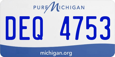 MI license plate DEQ4753