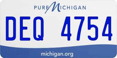 MI license plate DEQ4754