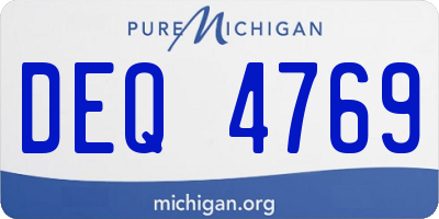 MI license plate DEQ4769