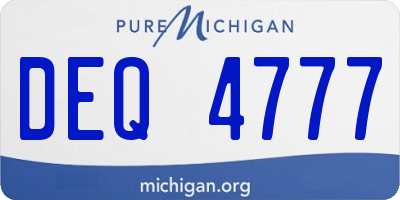 MI license plate DEQ4777