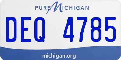 MI license plate DEQ4785