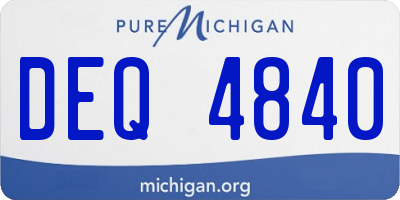 MI license plate DEQ4840