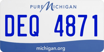 MI license plate DEQ4871