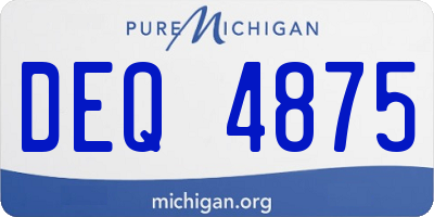 MI license plate DEQ4875