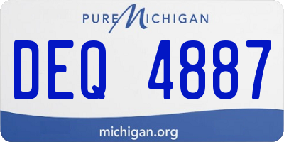 MI license plate DEQ4887