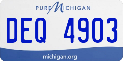 MI license plate DEQ4903