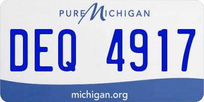 MI license plate DEQ4917