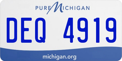 MI license plate DEQ4919