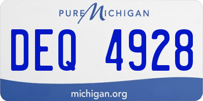 MI license plate DEQ4928