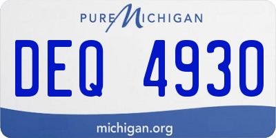 MI license plate DEQ4930