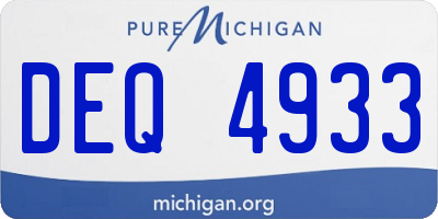 MI license plate DEQ4933