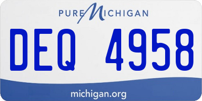 MI license plate DEQ4958