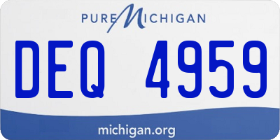 MI license plate DEQ4959