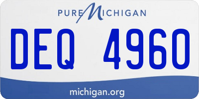 MI license plate DEQ4960