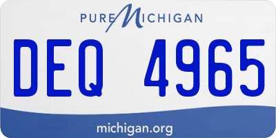 MI license plate DEQ4965