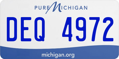 MI license plate DEQ4972