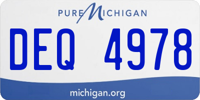MI license plate DEQ4978