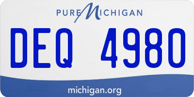 MI license plate DEQ4980