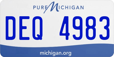 MI license plate DEQ4983