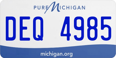 MI license plate DEQ4985