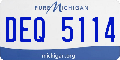 MI license plate DEQ5114