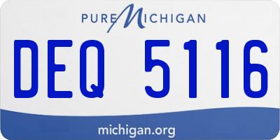 MI license plate DEQ5116