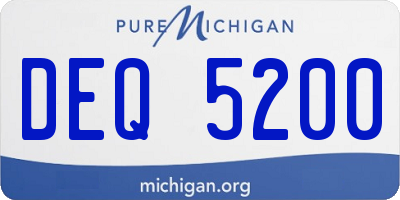 MI license plate DEQ5200