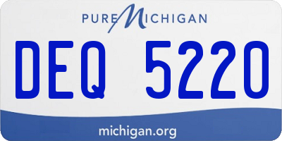 MI license plate DEQ5220