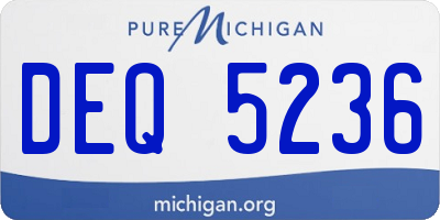 MI license plate DEQ5236