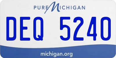 MI license plate DEQ5240