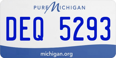MI license plate DEQ5293